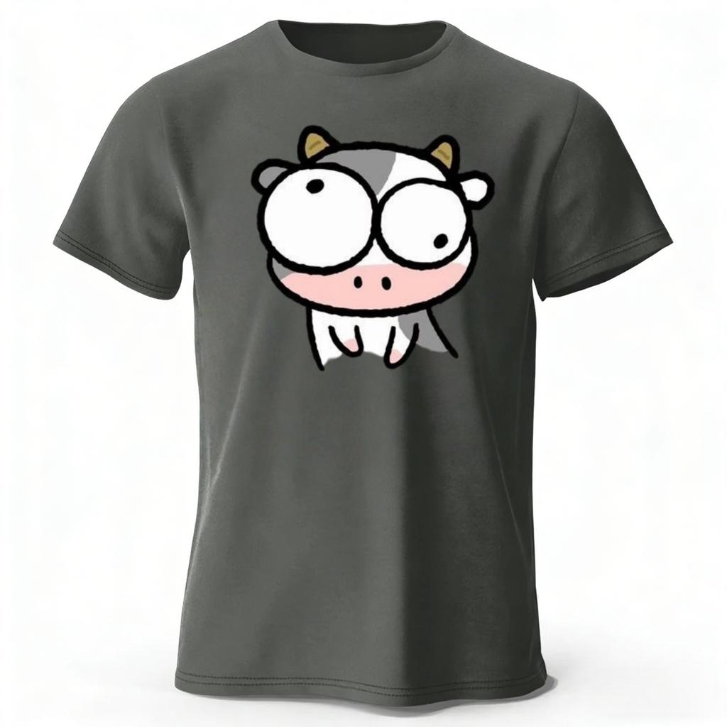 Looking At The Silly Cow Its Funny and Creative Pure Cotton Short Sleeved Menswomens Fashionable New Casual Sports Tshirt