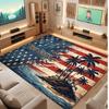 American Patriotic Theme Crystal Velvet Floor Rug Personalized Custom Name Text Warm Carpet Home Decoration