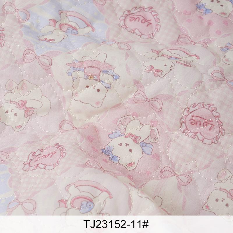 0.5m/1m Cartoon Printed Heart-shaped Quilted Cotton Fabric For Sewing Gloves Children's Cotton Jackets Makeup Bags DIY Fabric
