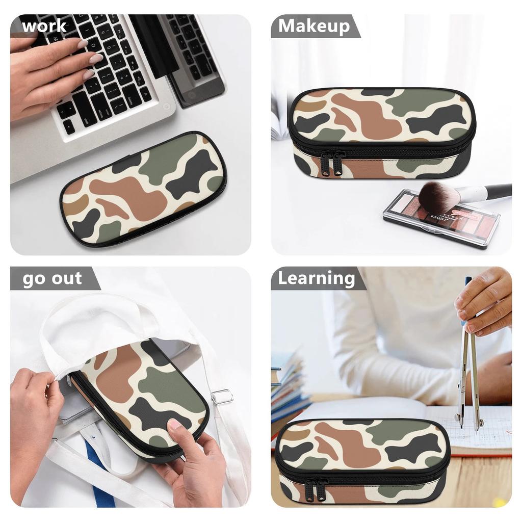 Pencil Case Large Storage Space 300D Polyester Easy Open Zipper with Main Compartment Mesh Pocket and Pen Slots for Students