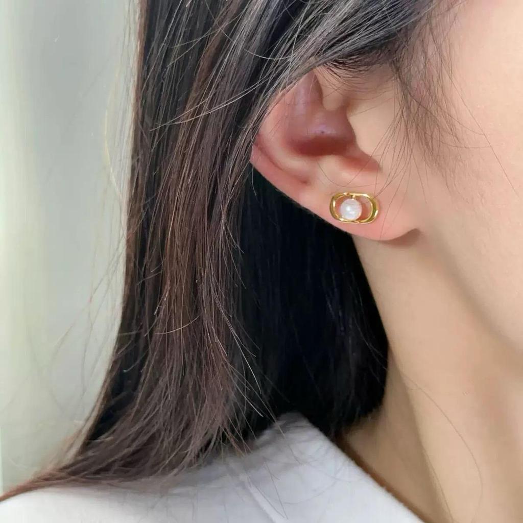 Klassische minimalistische S925 Sterling Silber Ohrstecker für Damen