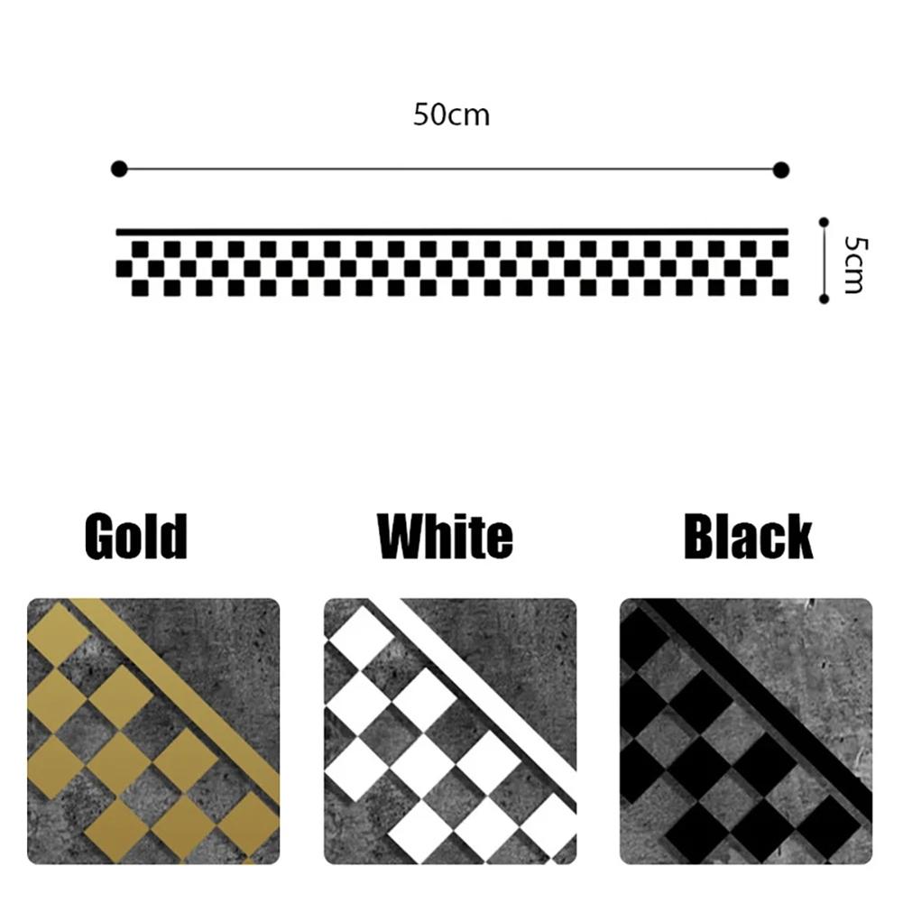 Car Stickers Checkered Stripes Decals High Temperature