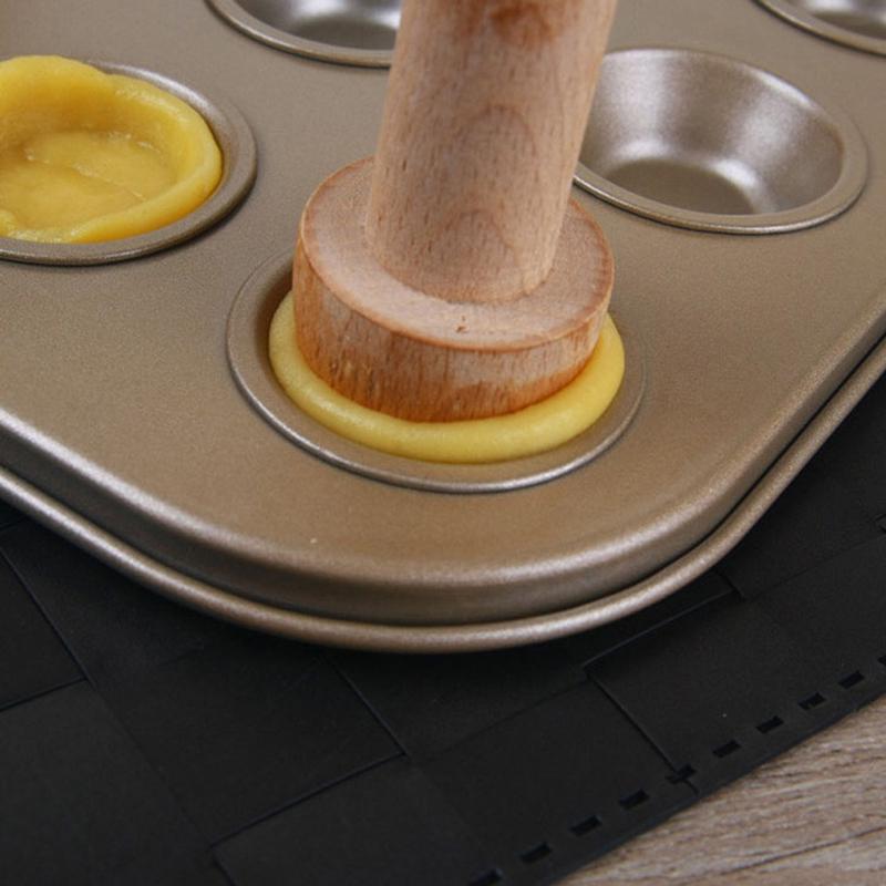 Side Baking Supplies Kitchen Pastry Pusher Wooden Cake Tools Egg Tart Tamper