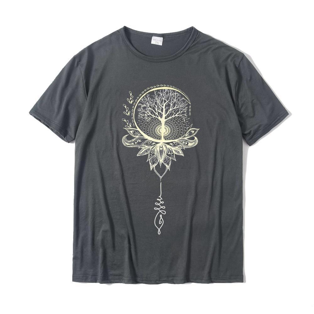 Best Selling Fashion New Mandala Lotus Unalome Tree of Life T-Shirt Cotton Family Tops Shirts Discount Men's T Shirts Printed On
