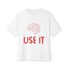 Brain Use It Text Print Tshirt Unisex Soft Cotton Loose Inspirational Minimalist Casual Daily Streetwear Tee