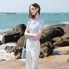 Sancai Lyocell Blend V-Neck Short Sleeve Knit Cardigan