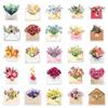 50pcs Creative Cartoon Envelope Bouquet Graffiti Stickers for Phone Cases, Desktops, Helmets