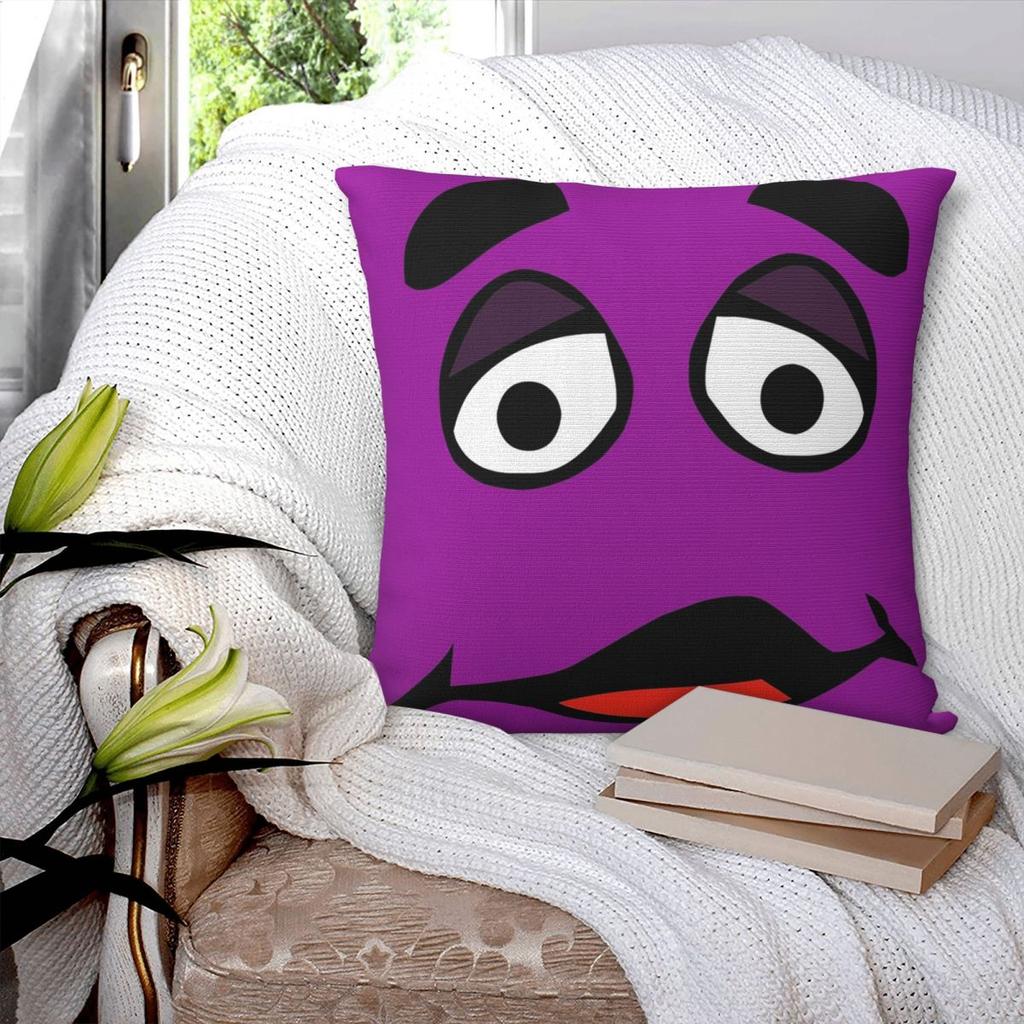 Grimace Cartoon Design Square Pillowcase Pillow Cover Polyester Cushion Decor Comfort Throw Pillow for Home Sofa