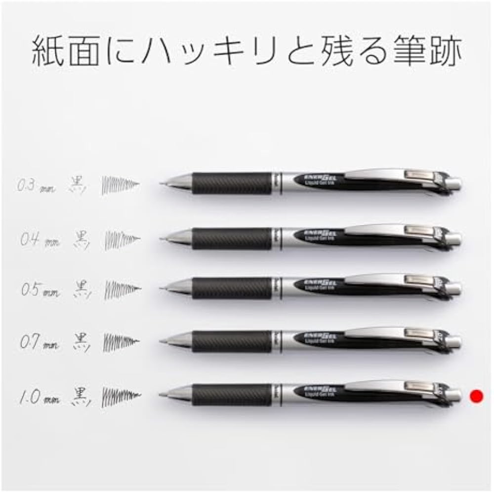 Pentel Ballpoint Pen Gel Ink Gel Knock Type 1.0mm Silver Shaft BL80-A Black