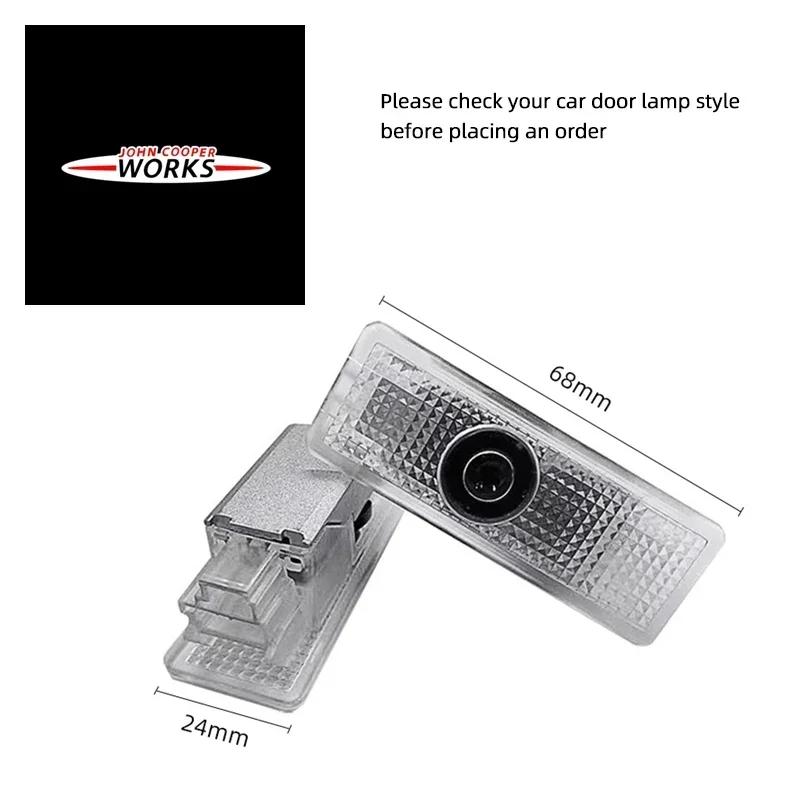 -HD Led Welcome Light Car Door Projector Lamp Decoration For BMW MINI Cooper S Works JCW R55 R56 R50 R53 R60 R61 F54 F55 F56 F60 2Pcs WORKS