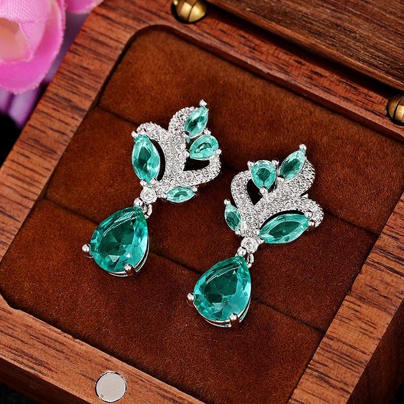 

CAOSHI Elegant Women s Drop Earrings with Bright Zirconia Crystal Stone Graceful Female Luxury Engagement Party Accessories