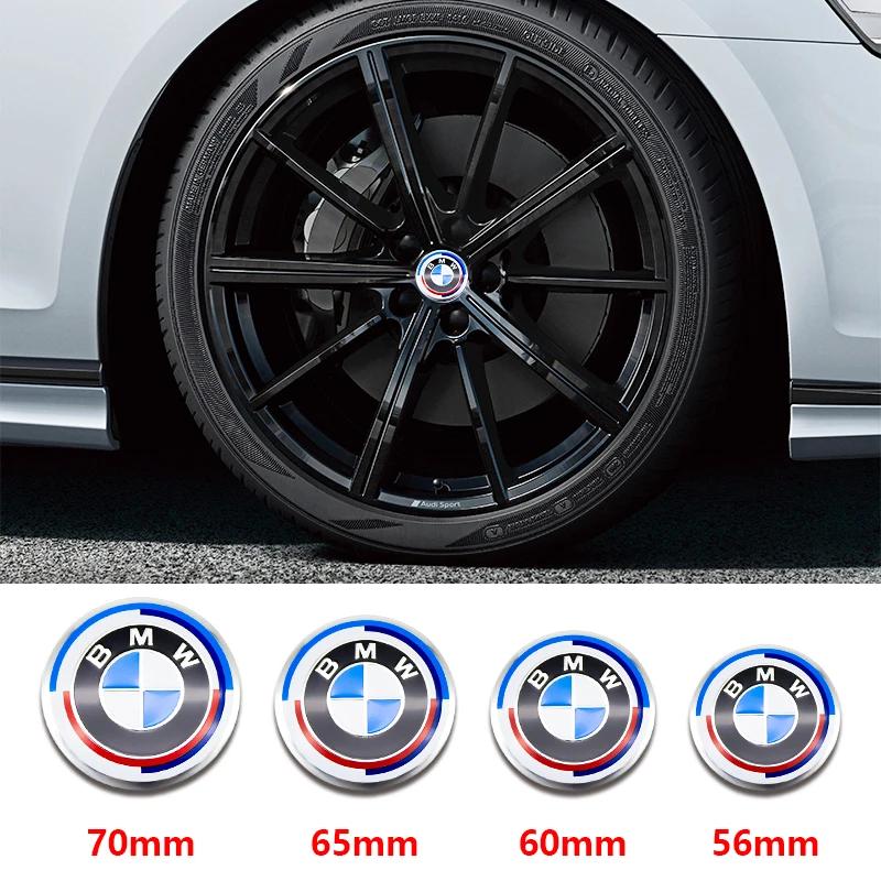 4Pcs 56/60/65/70mm DIY Auto Rim Hub Cap Decals 50th Anniversary Wheel Emblem Stickers For BMW E46 E90 F30 F10 G20 X5 CUR1