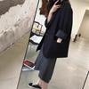 Plus Size Autumn Long Sleeve Lapel Casual Solid Color Women's Suit Top