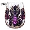 Crystal Orb Wine Glass Mythic Dragon Art Cup, 3D Sculpted Drinking with Ball, Detailed Mythical Animal Glassware 400ml Fantasy Whiskey Tumbler