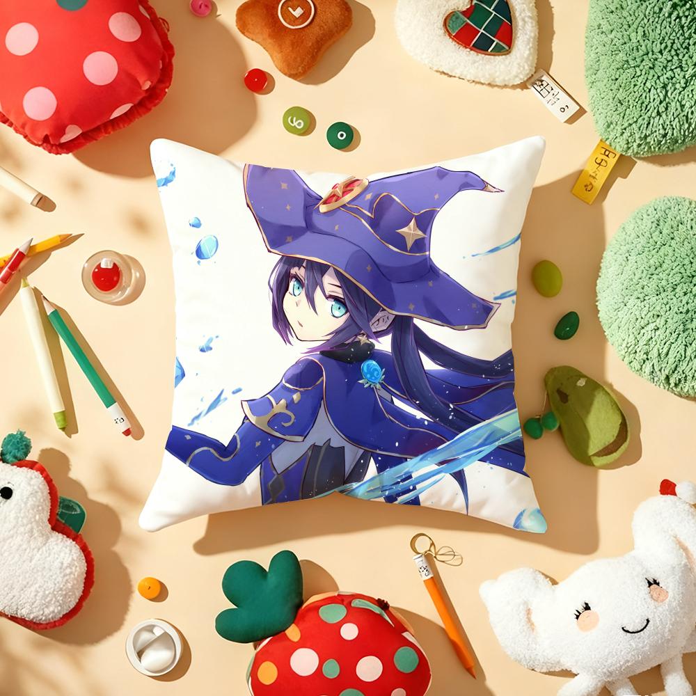 Xiao G-Genshin I-Impact Pillow Case Plush Fabric Soft Double-Sided Printed Sofa Warm Winter Home Gift Cushion Cover