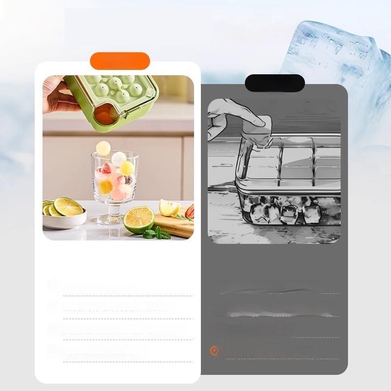GIANXI Circular Ice Shape Plastics Ice Mould For Kitchen Summer Household Refrigerator Ice Cube Tray Portable 16 Grids Ice Box