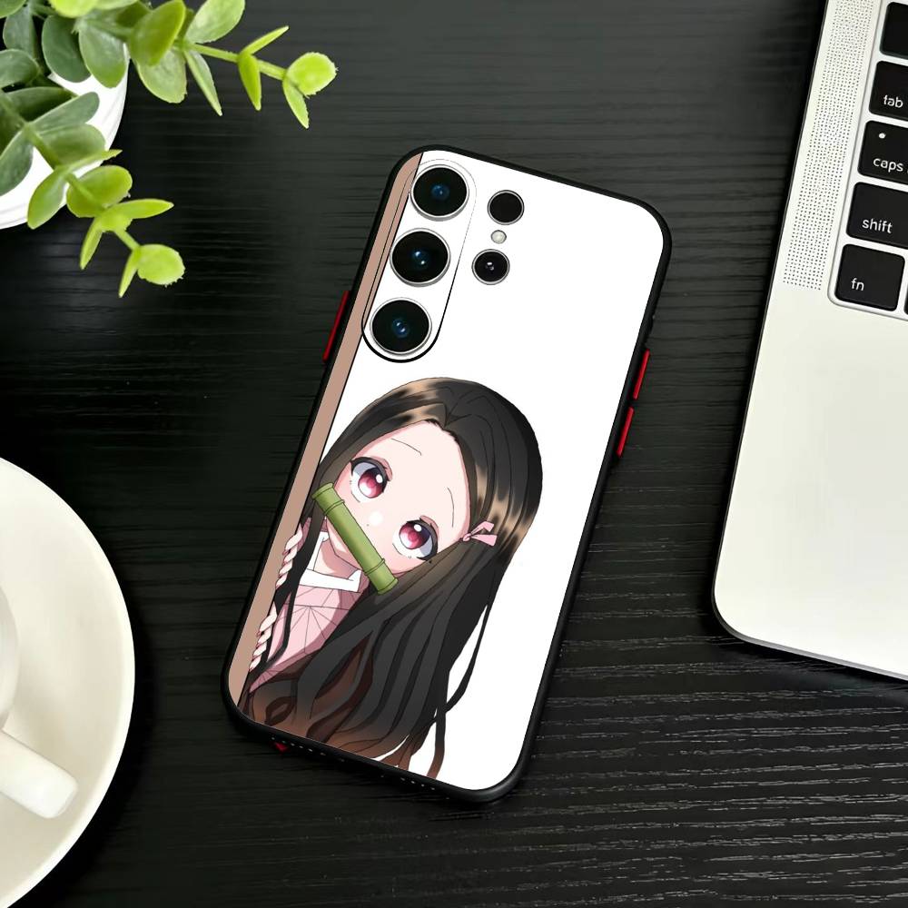 Nezuko S-Kamado Phone Case For Samsung S26,S25,S24,S23,S22,S21,S20,Ultra,Plus,FE Black Soft Cover