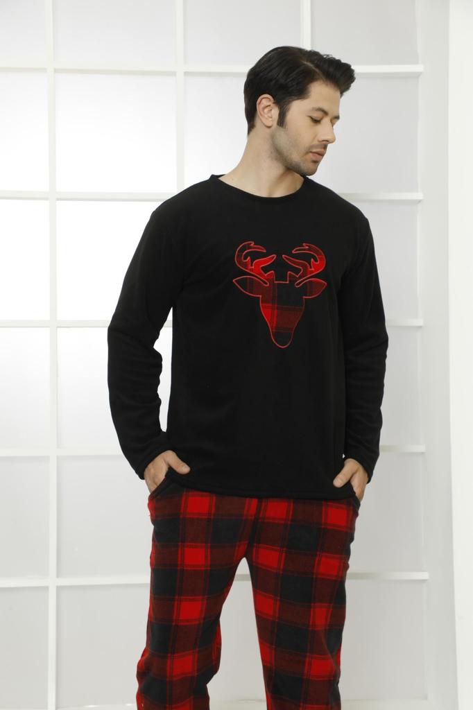 Akbeniz WelSoft Polar Men's Christmas Pajama Set 6798