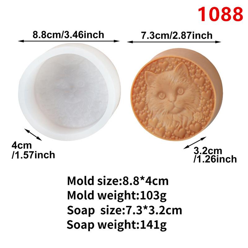 3D Roundness Embossed Love Cat Silicone Soap Mold DIY Cat Paw Candle Soap Mould Chocolate Cake Baking Tools Home Decor Gift