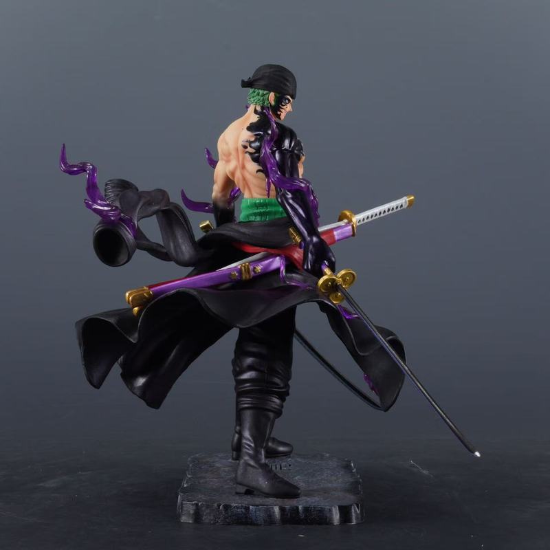 24cm One Piece Enma Zoro PVC Figure Three Sword Samurai Roronoa Zoro Figure Battle Form Statue Desktop Ornament Anime Toy Gifts