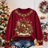 Women's Christmas Print Long Sleeve Top Casual Fall Winter Blouse for Holiday and Everyday Wear