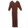 Unused SNIDEL Short Sleeve Knit Long Dress F Brown Women Used