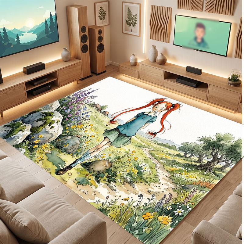 Pippi Longstocking Rug Soft Thick Non Slip Floor Carpet for Bedroom Living Room Home Decor