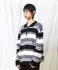 GLACK Gnt080 Good Will Retro Stripe Hairy Knit (Black)