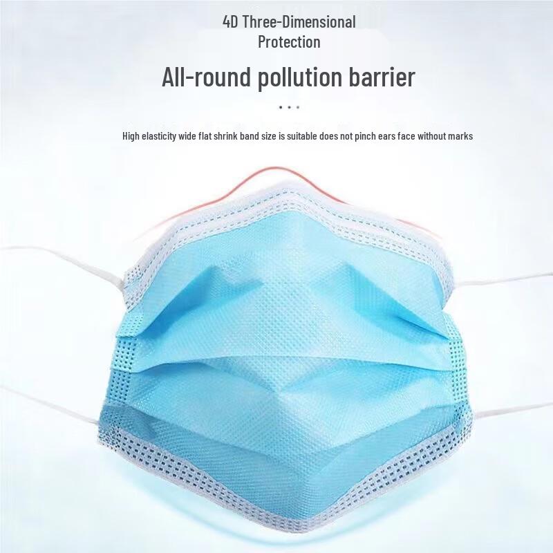 Одноразовая 3-слойная защитная маска для лица