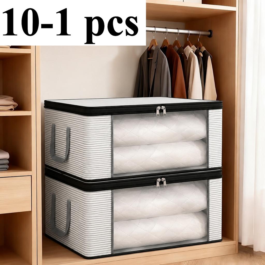 10-1 Pc Non-Woven Quilt Storage Bag Thickened Comforter Bag Foldable Clothes Organizer Moving Packing Bag Storage Box