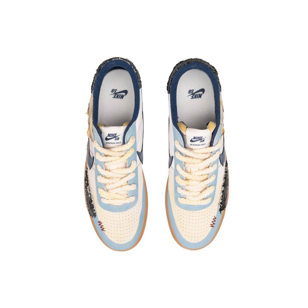Nike Pantofi de Skateboard Unisex din Pânză Rezistentă la Alunecare și Abraziune, Model Joasă, Culoare Bej Albastru Negru CD5010-102(EchipaF-)