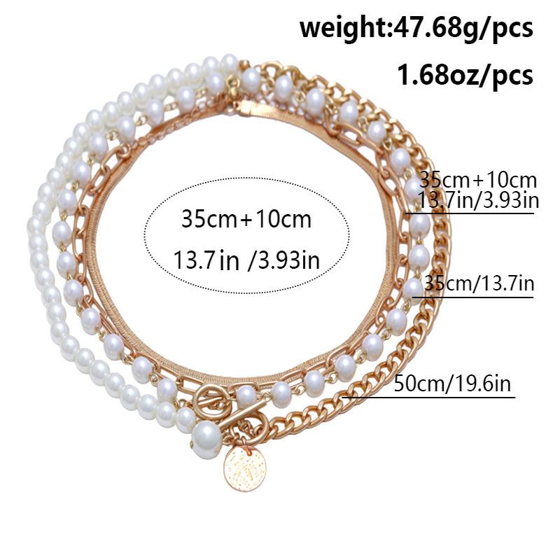 Temperament Baroque special-shaped pearl necklace creative irregular chain collarbone necklace set