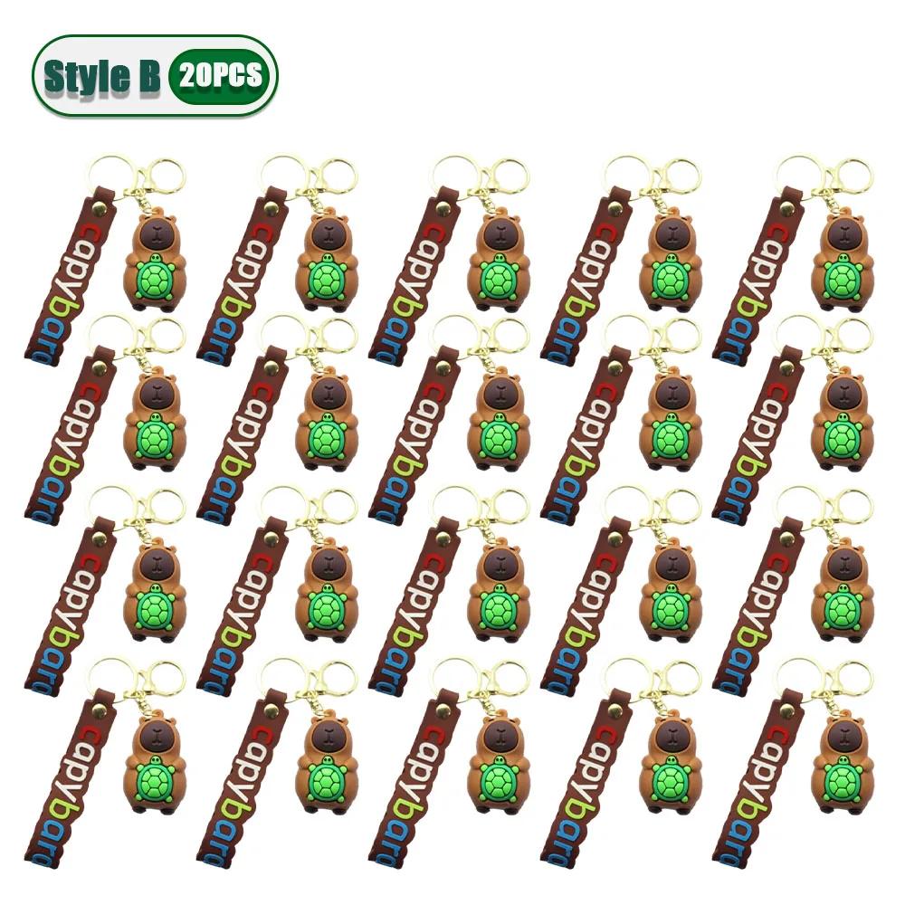 1-20 STÜCKE Niedlicher Capybara Schlüsselanhänger Mode Taschenanhänger Niedliches Tier Schlüsselanhänger Zubehör für Mädchen Kinder Rucksack Dekoration Geschenkidee