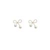 Bow pearl earrings new trendy high-end sense light luxury temperament earrings niche design stud earrings