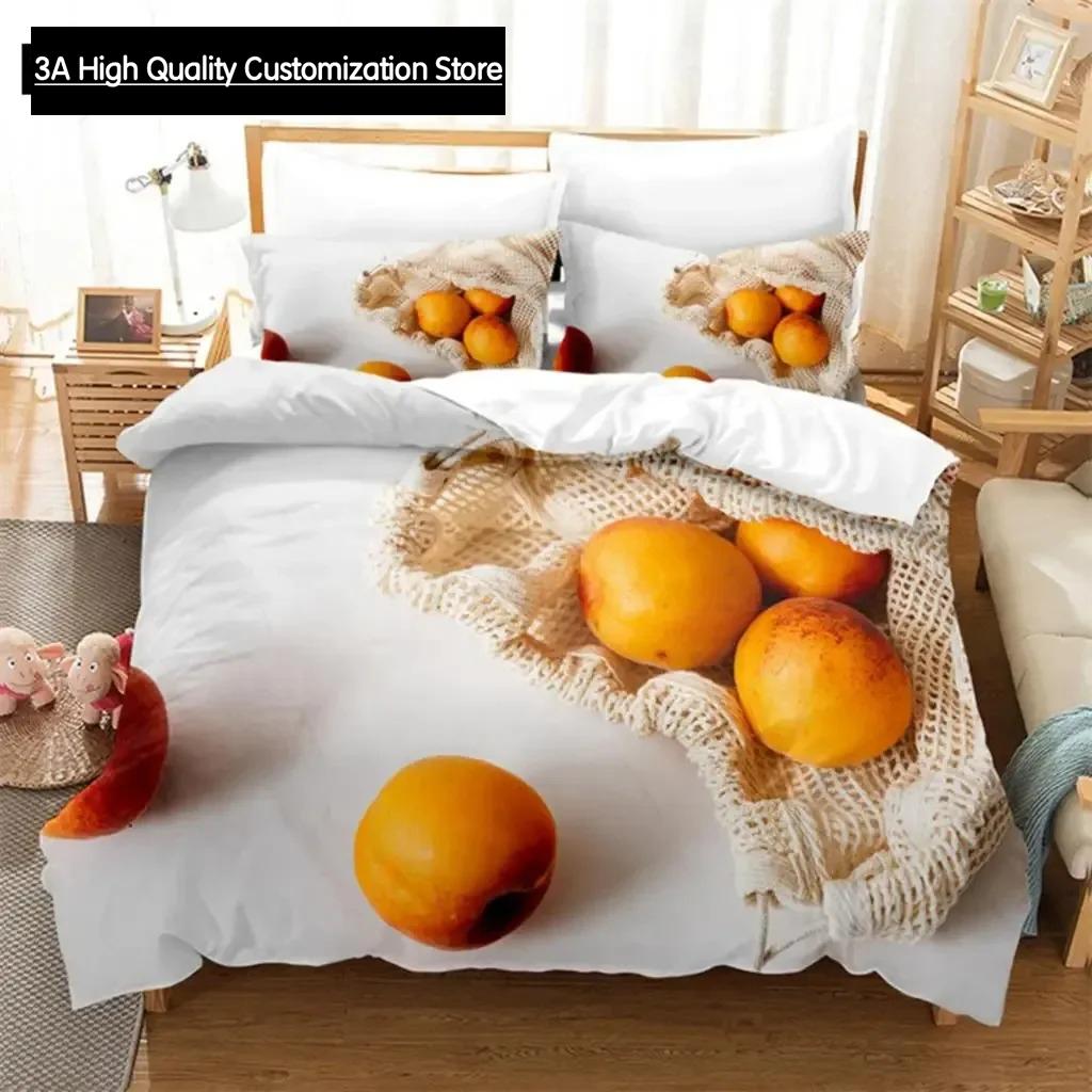 Thin Duvet Cover Set Double Bed Fruit Quilt Cover Queen Size 3D Single Bedding Set 2PCS 3PCS with Pillowcase Full Twin King Beds
