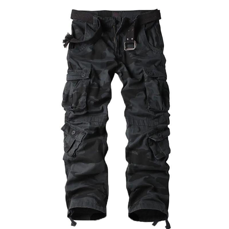 Herren Cargo-Hose mit lockerem Schnitt und vielen Taschen - Strapazierfähig, Übergröße, Gerades Bein, Lässige Outdoor-Sporthose