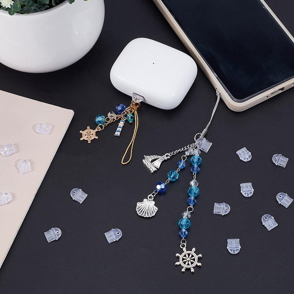 50 Transparent Dust Plugs, Suitable for Mobile Phones, Computers, and Headphone Jacks - Suitable for Type-C DIY Decorative Pendants with Holes