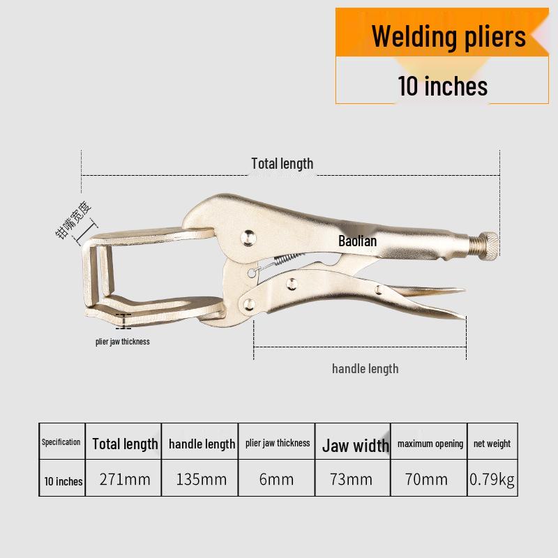 Pinces multifonctions robustes de qualité industrielle: Bouche Ronde, Serrage Automatique de Type C, Nez Plat, Pince de Fixation à Scellement Rapide.