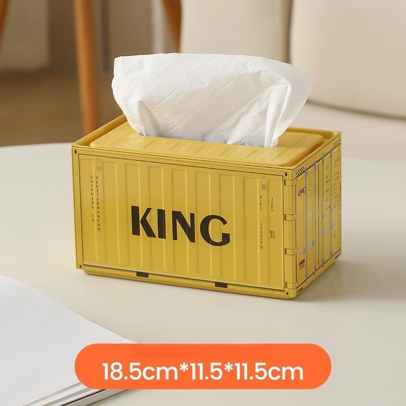 1pc Industrial Style Container Iron Tissue Box Storage Box, Creative Container Tissue Box for Home Living Room Simple Decoration, Holiday Gift