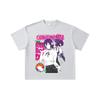 Camiseta Unisex de Algodón Pesado 260 GSM Hilo Doble 32 Count Estampado Chainsaw Man V44 Reze 100% Algodón