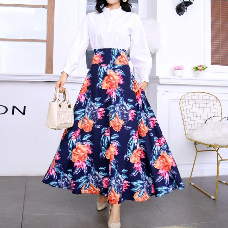Spring new women's skirt digital printing pendulum dress