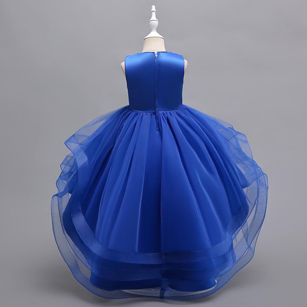Abiti da cerimonia per bambine, abiti stile principessa con strascico, outfit da passerella per bambine, outfit da hostess, outfit per recital di pianoforte, gonne in tulle, abiti da sera