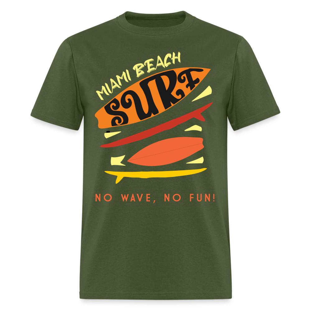 

Miami Beach surfing shirt No Wave No Fun T-Shirt Size S-6XL XL
