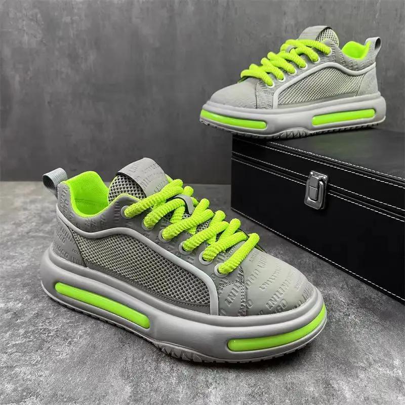 

New Luxury Men s Sneakers Thick soled Height Increasing Casual Board Shoes Soft soled Comfortable Breathable Running Shoes 44