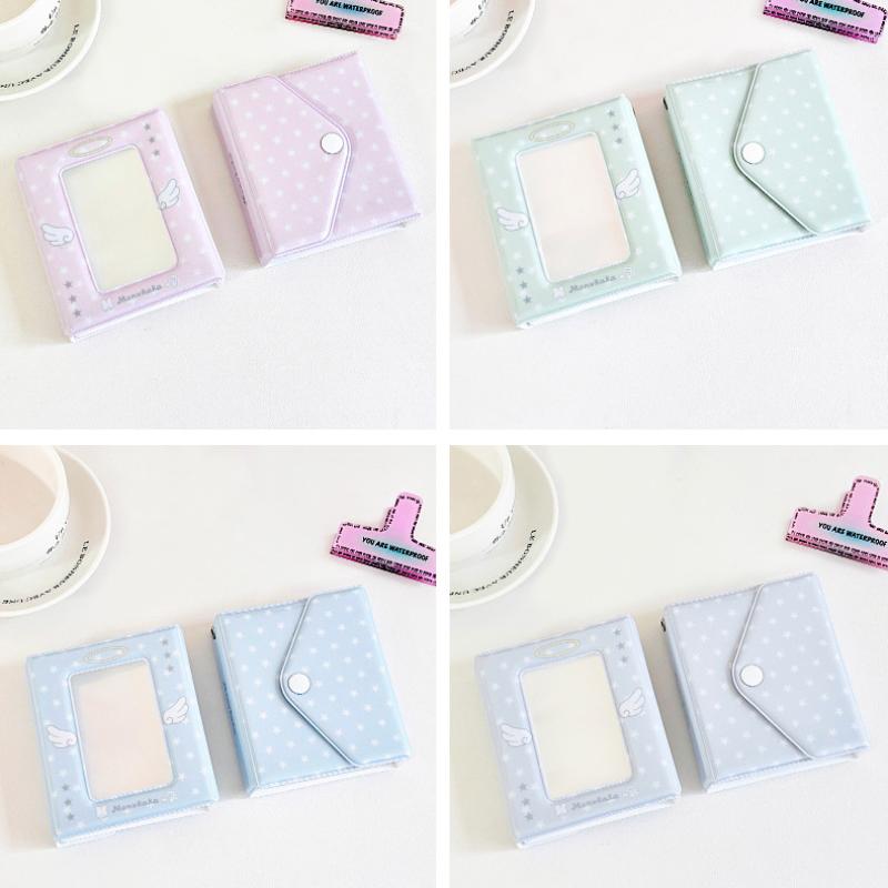 Cartoon 40 Pockets Angel Wings Photo Card Pouch Style Album For 2.3X3.9 Inch Mini Handy Name Card K-Pop Star Album With Button