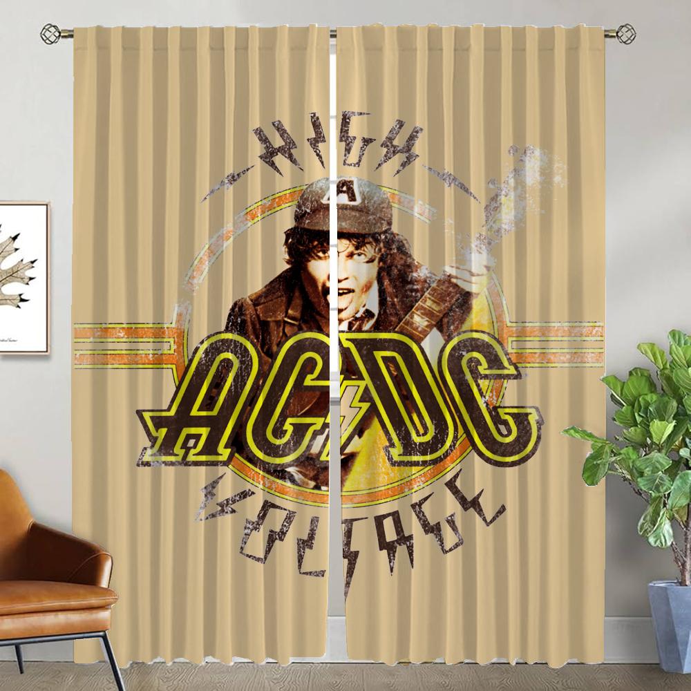 

Рок-ACDC Хэллоуин Украшение Домашний Интерьер Шторы для Гостиной Занавески Тюль для Спальни Перегородка Кухня Элегантный W50xH70cmx2pcs-CL