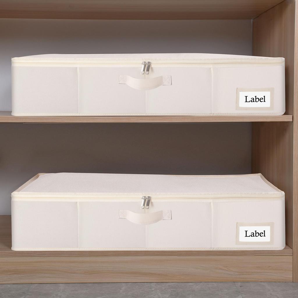 Yawinhe Under-Bed Storage Case, Duvet Storage Bag, Foldable, 60x30x15cm, Large Capacity, with Handle, Dustproof, Zipper Closure, Suitable for Storing