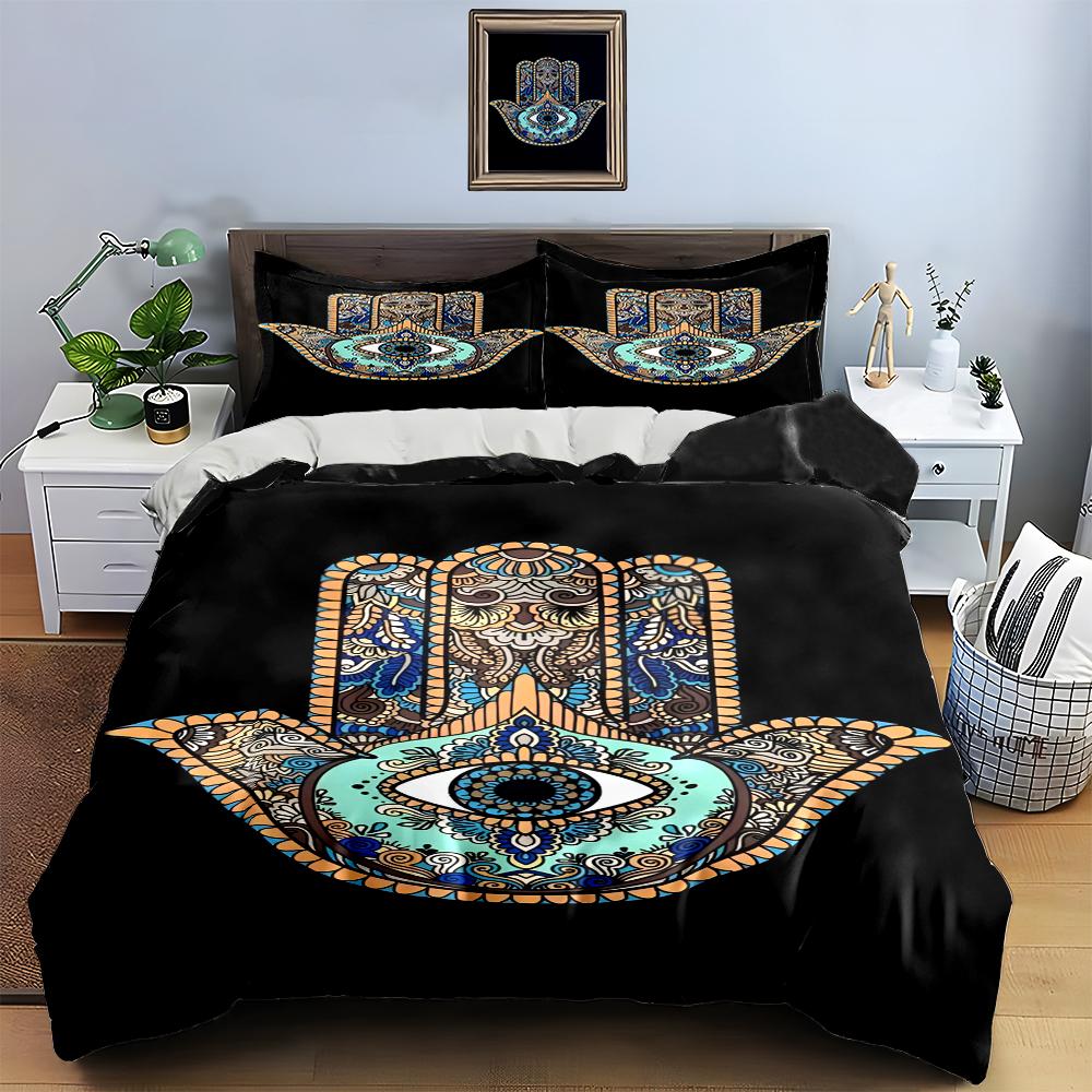 Intricate Hamsa design. Bedding Duvet cover sets Duvet covers Pillowcases gifts (1 * Duvet Cover 2 * Pillowcases, without duvet insert)