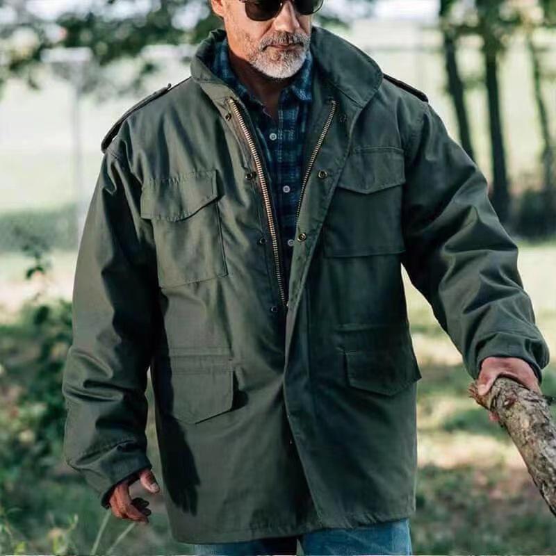 Men S European Military Style Thickened Warm Padded Overcoat Jacket
