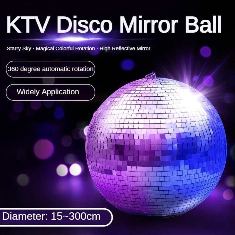 Silver Disco Reflective Ball KTV Bar Wedding Party  Disco Ball 360 ° Rotating Mirror Reflective Sphere